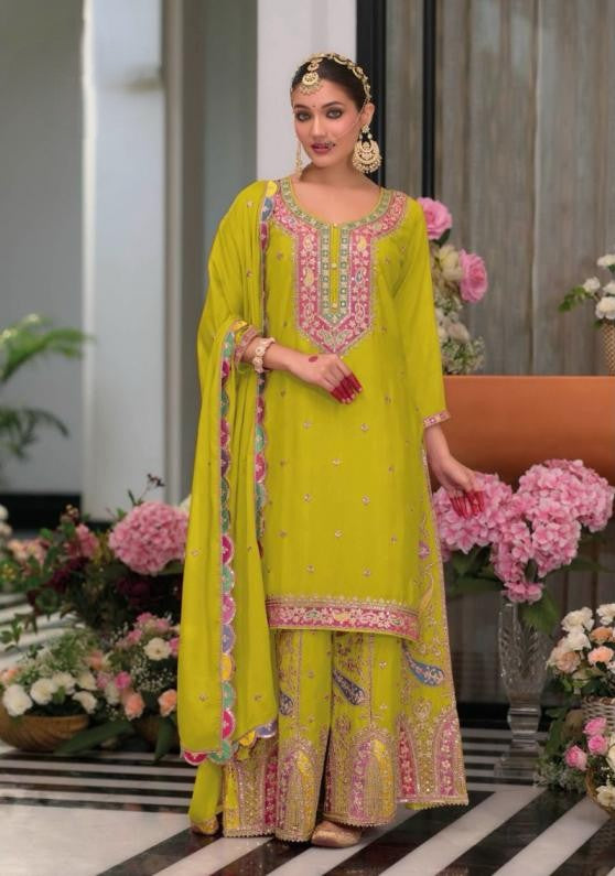 Designer Heavy Embroidered Palazzo Suit Set – Wedding & Festive Collection