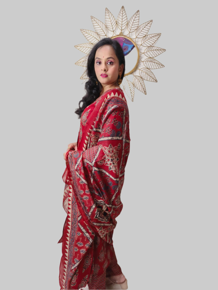 Maroon Floral Anarkali Suit Salwaar