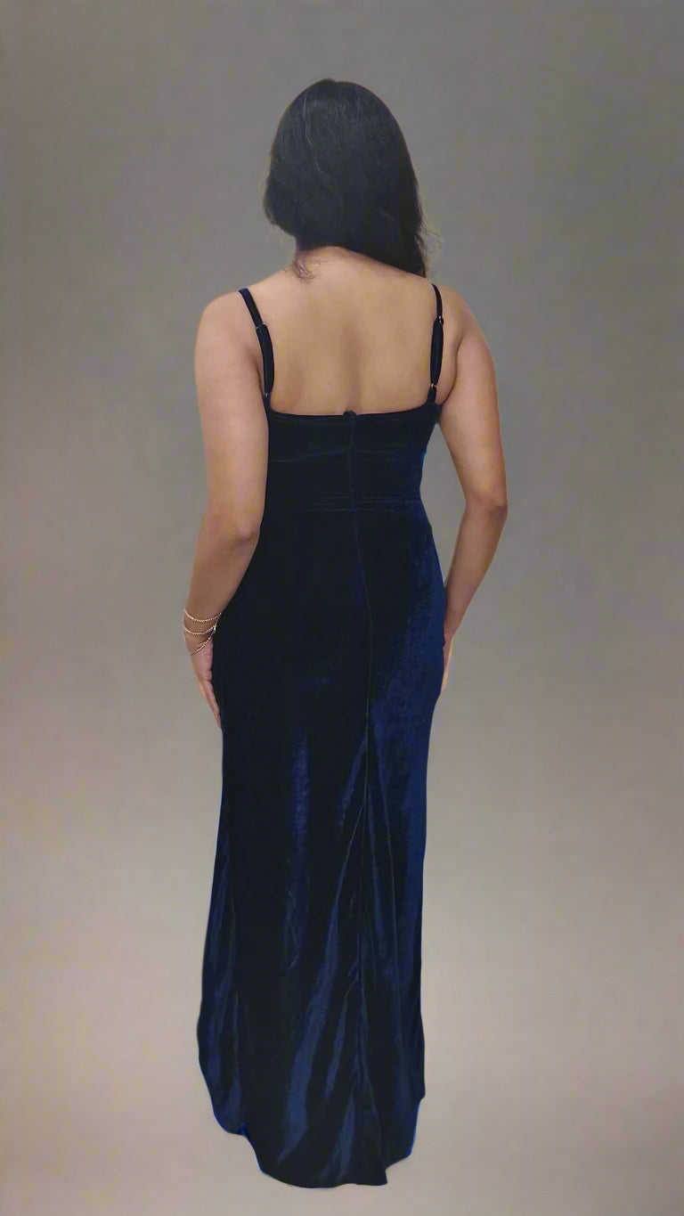 Bodycon Blue Velvet Dress