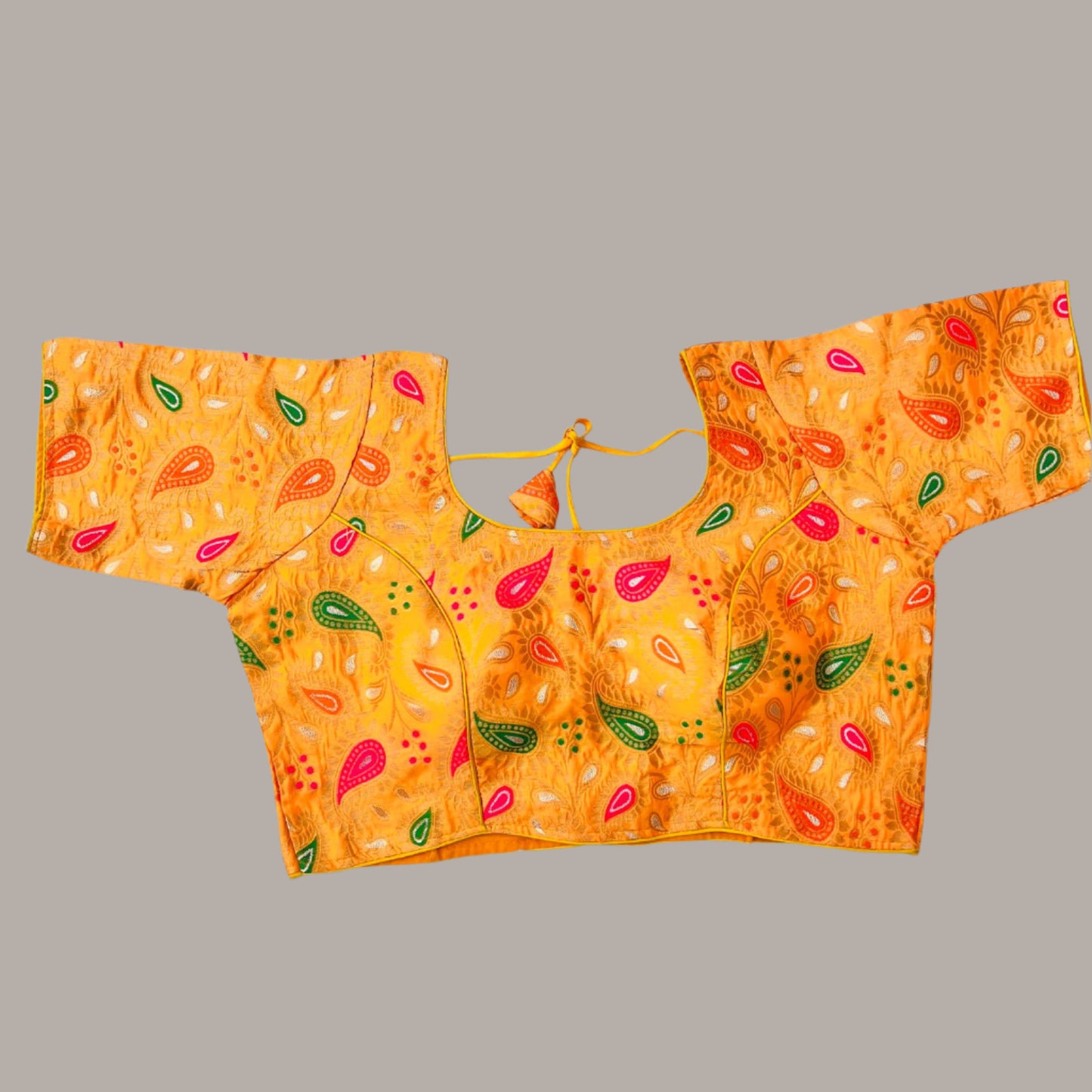 Vibrant Yellow Blouse with Tie-Back Detail ✨