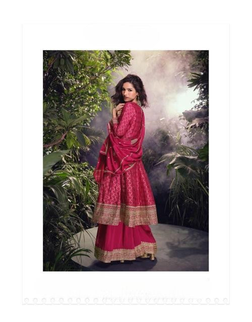 Premium Viscose Jacquard Silk Palazzo Suit Set with Heavy Embroidery – Elegant Festive & Party Wear Collection