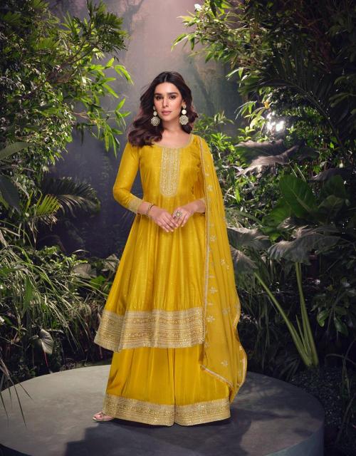 Premium Viscose Jacquard Silk Palazzo Suit Set with Heavy Embroidery – Elegant Festive & Party Wear Collection
