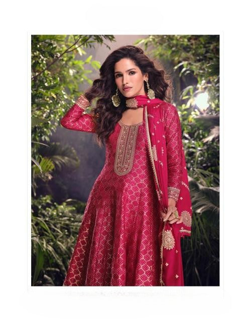 Premium Viscose Jacquard Silk Palazzo Suit Set with Heavy Embroidery – Elegant Festive & Party Wear Collection