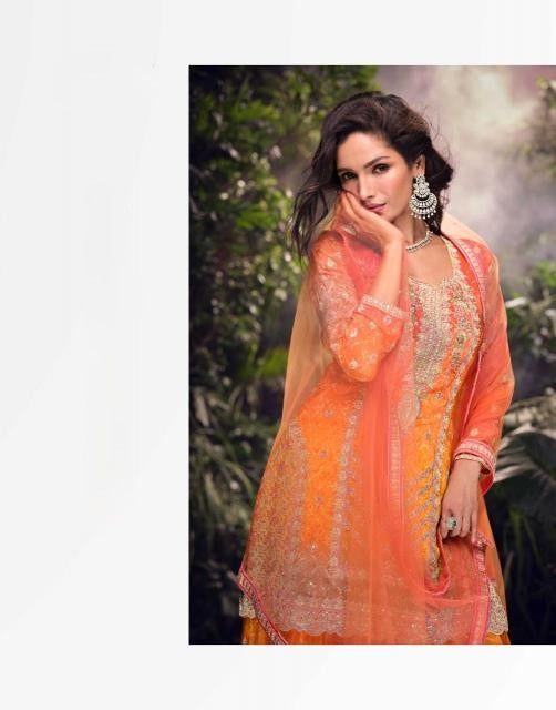 Designer Chinon Silk Palazzo Suit - Perfect for Festivals!