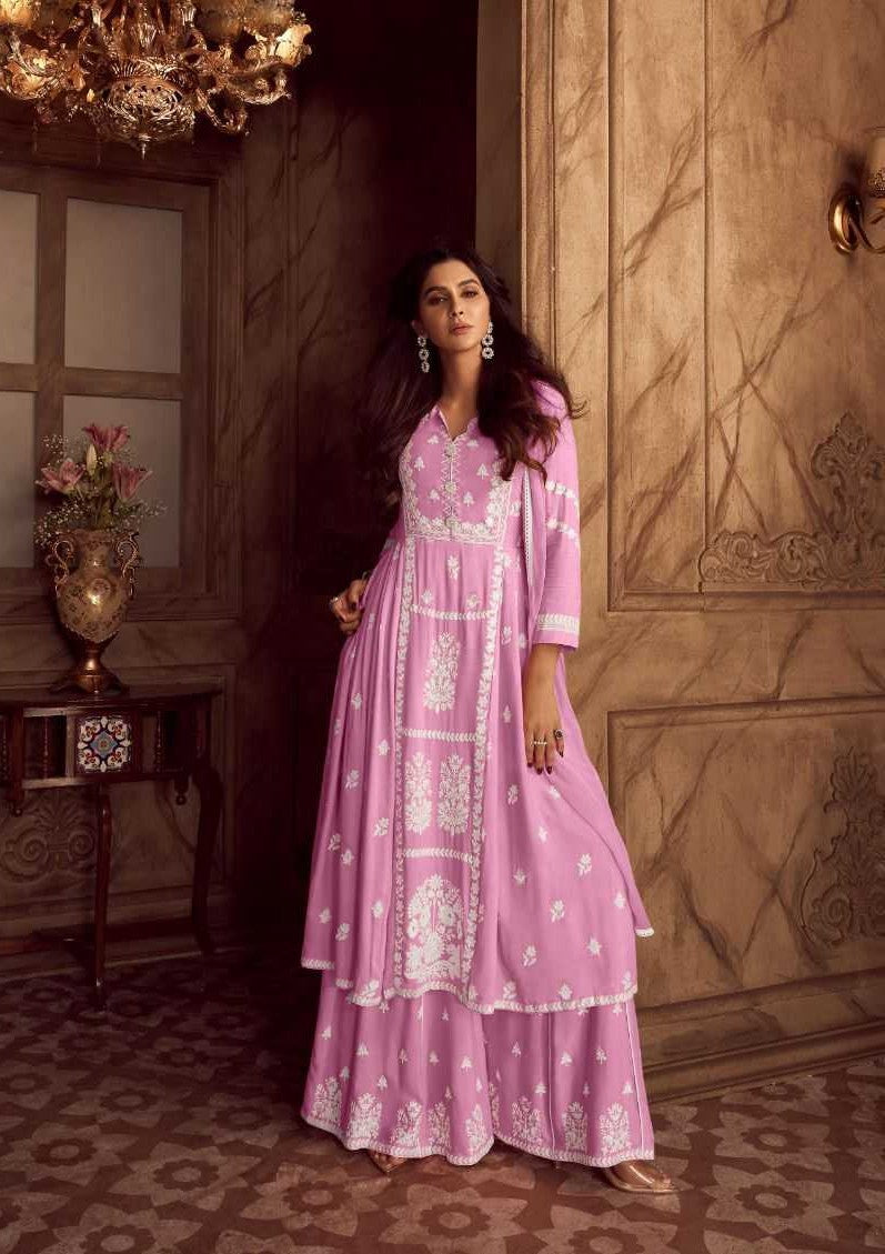 Blossom Blush Chikankari Kurti Palazzo Set