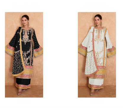 Midnight Glamour Black Embroidered Sharara Set