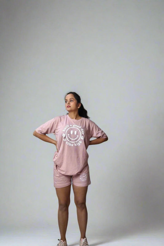 Women’s Cotton Night Suit Set – Printed Top & Shorts with Pockets
