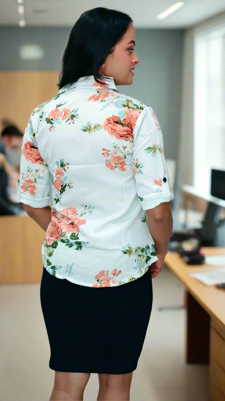 Regular Fit Printed Button Down Collar Formal Shirt