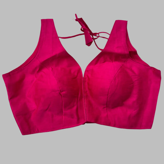 Elegant Pink Sleeveless Blouse – Tie-Back Design