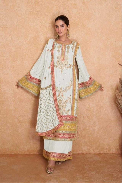 Ivory Radiance Three Piece Sharara Set