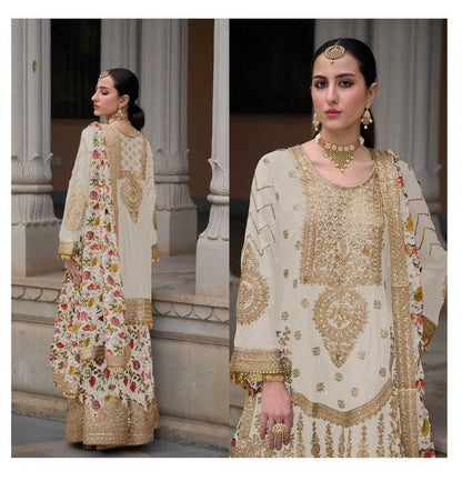 Ivory Elegance Embroidered Formal Ensemble