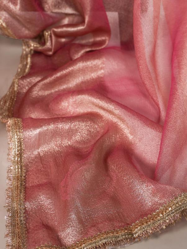 Rose Pink Celeste Shimmer Tissue Sarees