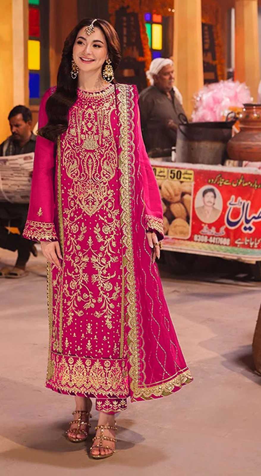 🌸 Royal Radiance – Fuchsia Pink Heavy Embroidered Suit 🌸