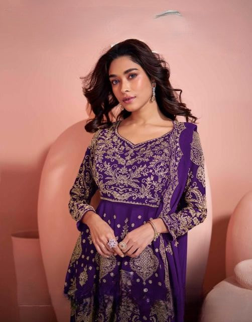 Georgette traditional plazzo suit for festivals